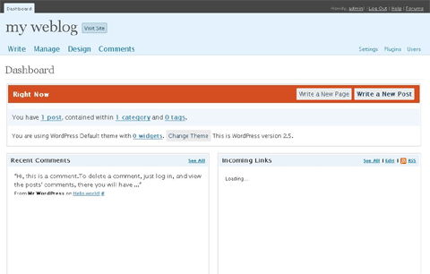 wordpress2.5dash