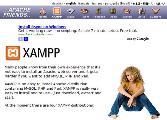 1 xampp website