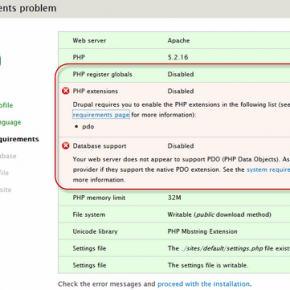 install drupal 7 requirement